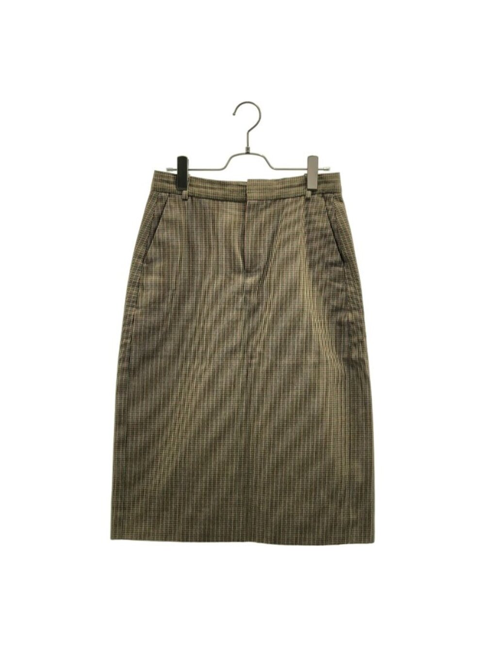 Balenciaga Cotton Striped Long Skirt 36 Black Beige